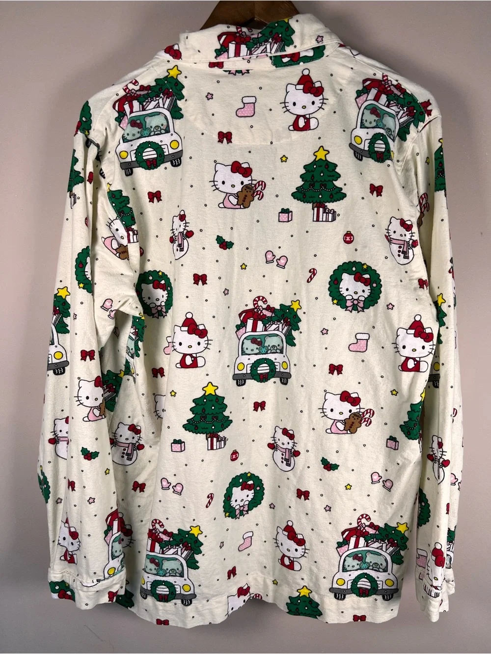 Pottery Barn Teen Hello Kitty Christmas Flannel Pajama Set Medium Sanrio